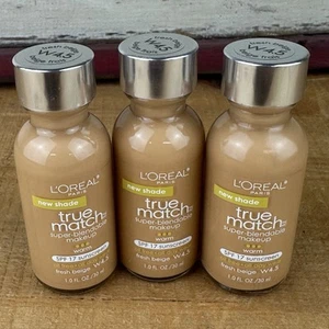 3 PACK L'Oreal Paris True Match Super Blendable Foundation W4.5 Fresh Beige 1 Oz - Picture 1 of 5