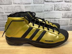 Adidas Pro model 2g Basketball Shoes Mens Sneakers Size 14 Gold - Picture 1 of 13