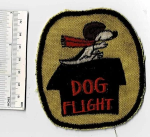 Vietnam War SNOOPY - DOG FLIGHT - Squadron US Army USMC USAF Navy Cloth Patch - Picture 1 of 2