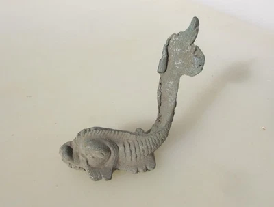 Vintage Brass Furniture Hardware Mount Old Koi Fish Georgian Antique 3.25"H - Image 1 of 4