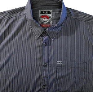 NUEVO SIN ETIQUETAS Camisa Dixxon Benny Para Hombres 5XL Triple Rayas Negra Fiesta Manga Corta - Imagen 1 de 12