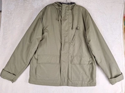 Old Navy Mens XL Jersey Lined Jacket Green Anorak Pockets Hooded Full Zip Coat - Image 1 of 4