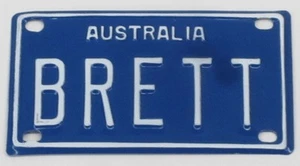 BRETT NOVELTY NAME MINI TIN AUSTRALIAN LICENSE NUMBER PLATE - Bild 1 von 1