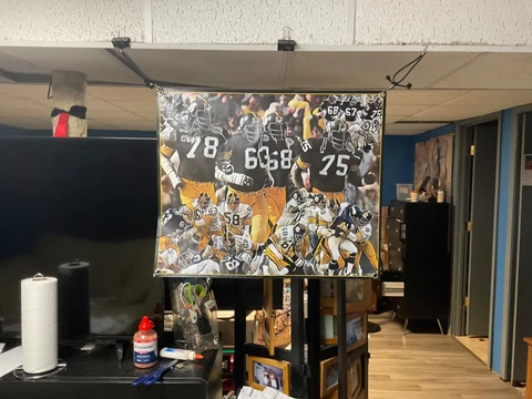 28x22 PITTSBURGH STEELERS Vinyl POSTER Joe Greene Jack Lambert Tj watt print new Cover