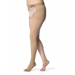 Sigvaris Muslo Opaco Alto 20-30 mmHg, Puntera Abierta con Fijación Cintura Compresión - Imagen 1 de 8