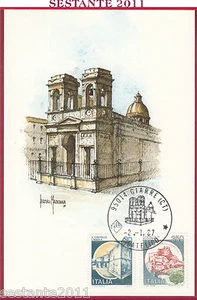 ITALIA MAXIMUM MAXI CARD 1987 CHIESA S. ISIDORO GIARRE CT ANNULLO FILAT. B319 - Picture 1 of 1