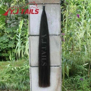 Extensión de cola de caballo real negra natural Y.J Tails 170 g 28-30" AQHA B2S - Imagen 1 de 5