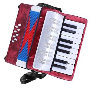 17 Key 8 Bass Piano Accordion Musical For Beginners Students (Red) EMB