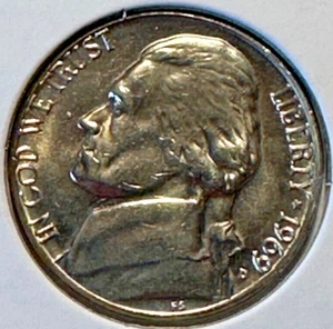 Jefferson 1969 D níquel sin circular - Imagen 1 de 4
