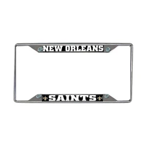 Marco de placa de fútbol americano de tamaño universal cromado de los New Orleans Saints - 1 pieza - Imagen 1 de 1