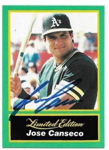 JOSE CANSECO Autographed Signed 1989 CMC Baseball card #2 Oakland A's COA