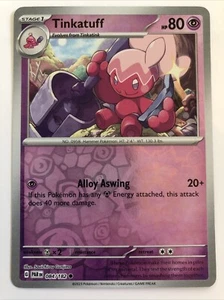 Juego de cartas coleccionables Pokémon Paradox Rift Tinkatuff Holofoil inverso 084/182 casi nuevo - Imagen 1 de 2