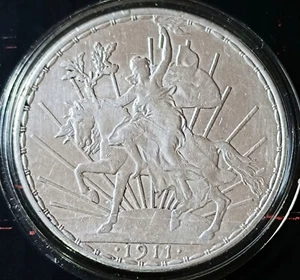 MEXICO 1911 $1 Ind. cent. HORSE & RIDER Caballito silver coin, long ray, see img - Picture 1 of 3