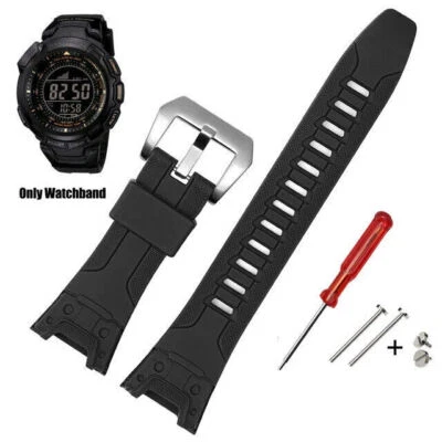 Correa de reloj de silicona de 26 mm para pulsera Casio PRW1300 PAW1300 PRG110Y Foto 1 de 4