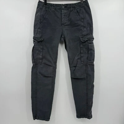 Free People Pants Women 2 Faded Black Cargo Button Fly Tapered Gorpcore Ripstop - Image 1 of 4