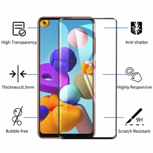 Full Cover Tempered Glass Screen Protector For Samsung Galaxy A11 A21 A21S A71 - Picture 1 of 33