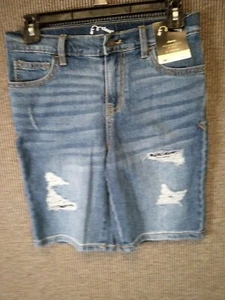 Art Class Shorts Adjustable Waist At Knee Stretches Size Large Distressed - Picture 1 of 7