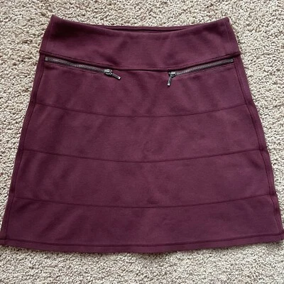 ATHLETA Talla XS Mujer Borgoña Ponte Tejido Ropa Activa Falda Strata Tejido Línea A Foto 1 de 4