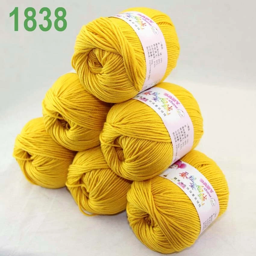 Venta 6 bolas x 50 g DK bebé suave cachemir seda lana tejido a mano hilo de ganchillo 38 Foto 1 de 4