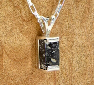 Lunar Meteorite Jewelry I The Moon Bar Necklace - TOP METEORITE Jewelry - Picture 1 of 5