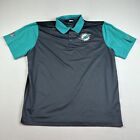 Nike On Field Apparel Shirt Men 2XL Gray Aqua NFL Miami Dolphins Golf Polo Shirt