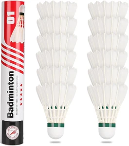 Goose Feather Badminton Shuttlecocks Birdies, 12 Pack Hight Speed Training Badmi - Picture 1 of 12