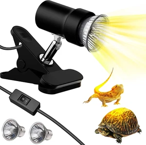 Reptile Heat Lamp, Rotatable UVA/UVB Light Lamp with 2Pcs Basking Bulbs (25W + 3 - Picture 1 of 7