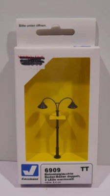 Viessmann tt 1:120  6909 Bahnsteigleuchte doppelt 2 LED´s  Neu OVP - Bild 1 von 2