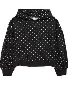 🖤 1901 Black White Polka Dot Sleeve Hoodie Hooded Sweater L = 10/12 Nordstrom - Picture 1 of 2