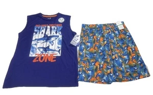 Max & Olivia 2 Piece Pajama Set, Boys Size L (12/14) Shark Zone “Do Not Disturb” - Picture 1 of 5