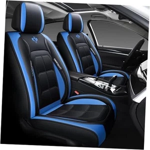 Comfortable Leather Auto Car Seat Covers Front & Rear Seat Protector Fit Sedan - Picture 1 of 8