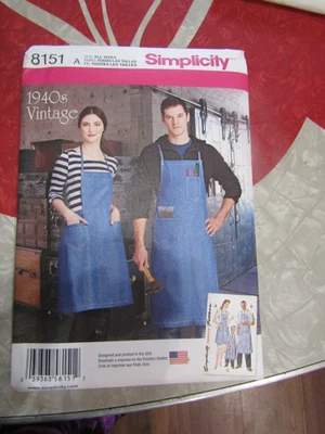 UNCUT Simplicity ADULT & CHILDREN Bid APRONS Sewing PATTERN #8151 - 2016 - Image 1 of 2