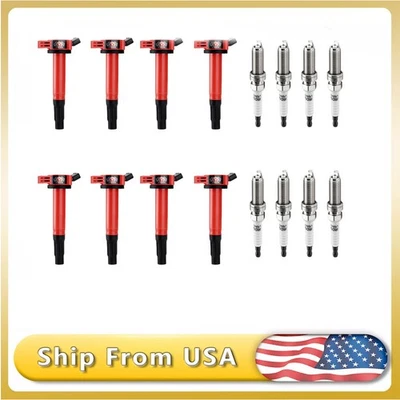 8 шт катушка зажигания + 8 шт свеча зажигания для 2007-2019 Toyota Tundra Lexus LS460 V8 - Изображение 1 из 4