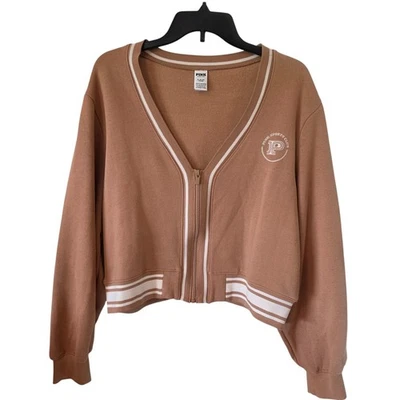 Cárdigan ROSA Victoria's Secret Mujer Vellón Hiedra Cremallera Frontal Talla XL Marrón  Foto 1 de 4