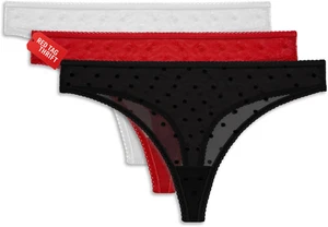 Sexy Panties for Women Lace Thongs Cute Lingerie Low Waist Breathable 3 Pack - Picture 1 of 7