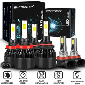 6000K For Honda Civic Coupe 2014 2015 - 6x LED Headlight Hi/Low Beam + Fog Bulbs - Foto 1 di 19