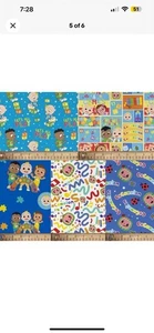 Cocomelon 100% Cotton Fat Quarter Bundle 5pk 18x21" Precut Fabric Kids Crafting - Picture 1 of 7