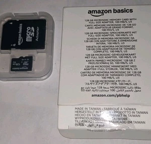 Amazon Basics 128 GB Micro SDXC Memory Card Full Size Adapter - Photo 1 sur 1