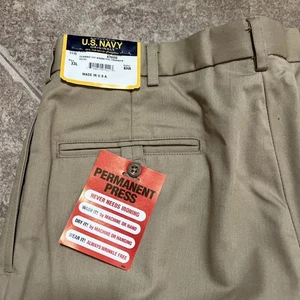 US Navy Creighton Military Uniform Khaki Pants Mens 33L Unfinished VTG NOS - Picture 1 of 6