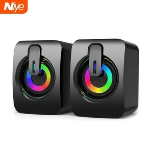 Głośniki komputerowe PC Sound Box HIFI Mikrofon stereo USB Przewodowy ze światłem LED - Zdjęcie 1 z 7