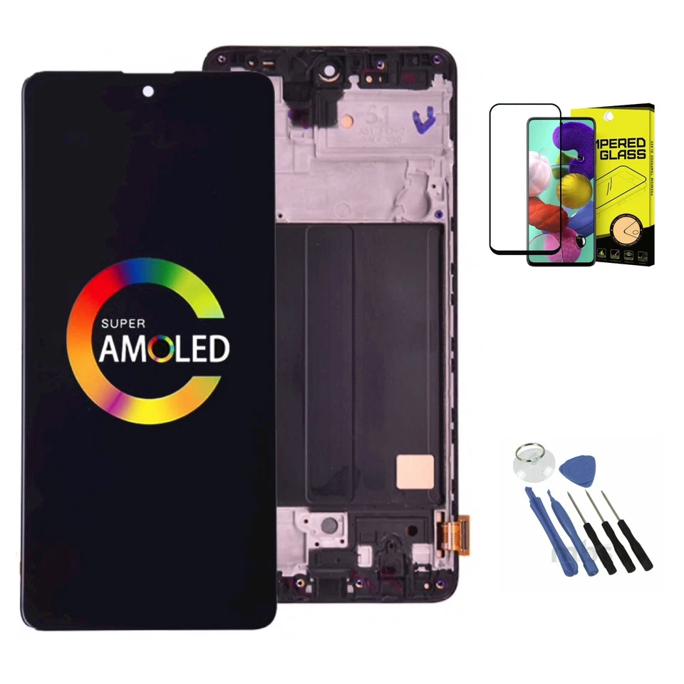 Für Samsung Galaxy A51 A515F OLED Display Touchscreen Bildschirmglas  mit Rahmen - Bild 1 von 4