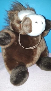 Unipak Plumpee Plush Horse Stuffed Animal Toy 8"Sitting Round Chubby - Picture 1 of 4