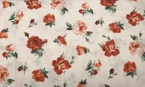 Rosas rosas, tela de algodón 1/3 yarda 42" W X12" L - Imagen 1 de 1