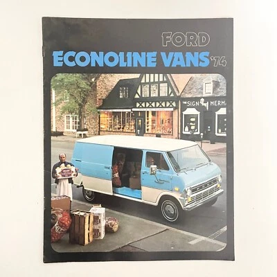Ford Econoline Vans Sales Brochure 1974 E100 200 300 Cargo Delivery Work Vehicle Foto 1 de 4
