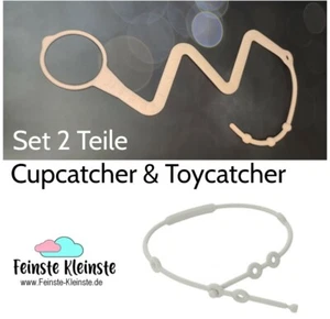 2 Teile Set Cupcatcher Allesfänger Anti Drop Silikon Schnullerkette ( hellrosa) - Bild 1 von 9