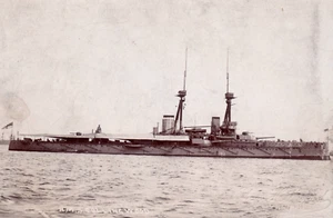 RPPC WWI HMS Collingwood Battleship Real Photo Postcard  - Picture 1 of 3