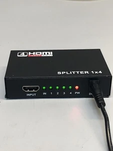 4K 4 Port HDMI Splitter 1x4 Repeater Amplifier 1080P 3D Hub 1 In 4 Out - Picture 1 of 5