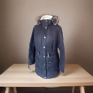 Barbour Kirkby Wachs Parka Mantel 14 Pit2pit 22 Zoll dick warm wattiert Country sehr guter Zustand - Bild 1 von 20