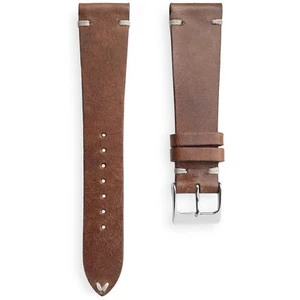 22 mm Marrón Envejecido Top Grano Vintage Estilo Cuero Reloj Correa de Banda - Imagen 1 de 5