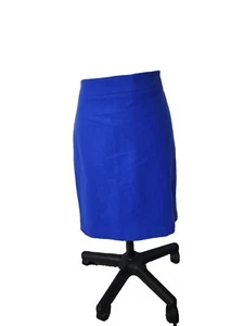 J. Crew Skirt Mini Blue Lined Wool Blend Pencil Women's 8 - Picture 1 of 7